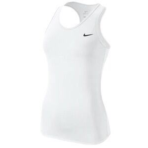 Nike Women's White Tank Top with Black Logo